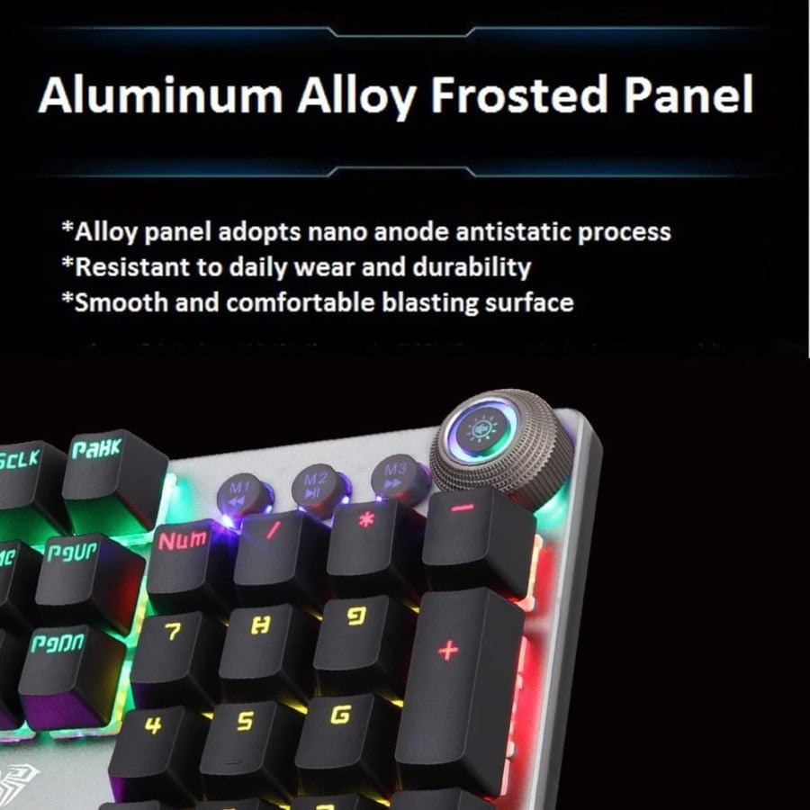 F2058 AULA Customizable Gaming RGB Mechanical Keyboard with blue switch - Image 3