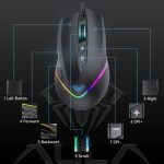 AULA F805 RGB Gaming Mouse with Side Buttons Rainbow LED Backlit - Image 2