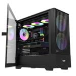 DK415M M-ATX PC Case with 140mm ARGB FansBlack