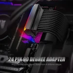 24 Pin to 90 Degree Power Plug Adapter Motherboard Power Supply Cable Connector - Image 4