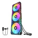 Asiahorse Matrix-Black 56 Addressable RGB LEDs 360MM Integrated Fan with MB Sync PWM Control Fan for Computer Case and Liquid Cooling System