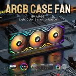 Asiahorse Matrix-Black 56 Addressable RGB LEDs 360MM Integrated Fan with MB Sync PWM Control Fan for Computer Case and Liquid Cooling System - Image 2