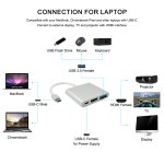 3-in-1 USB-C 3.1 Hub Adapter to HDMI, USB 3.0, and Type-C PD Charging Converter