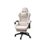 GOBOOMAN White Ergonomic Gaming Office Chair with Heating