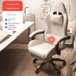 GOBOOMAN White Ergonomic Gaming Office Chair with Heating 2